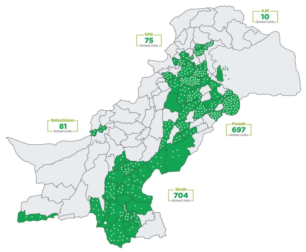 Map of TCF school locations